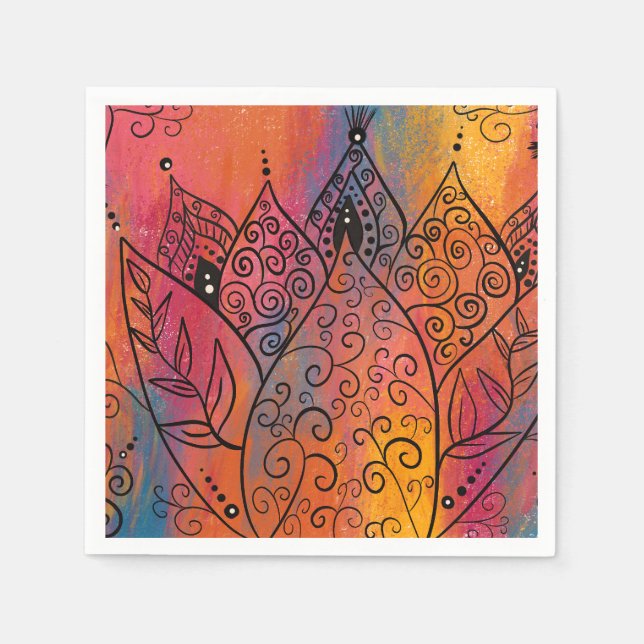 Pretty Floral Art Napkin (Front)