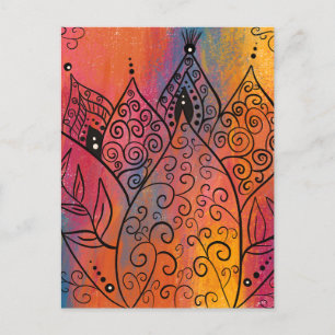 Pretty Floral Art Postcard