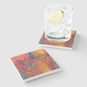 Pretty Floral Art Stone Coaster