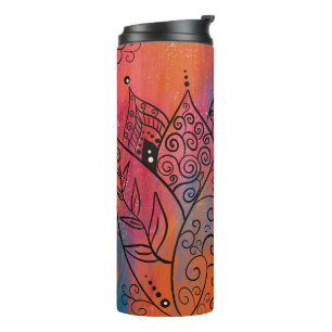 Pretty Floral Art Thermal Tumbler
