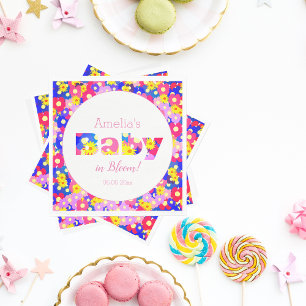 Pretty Floral Baby Shower  Napkin
