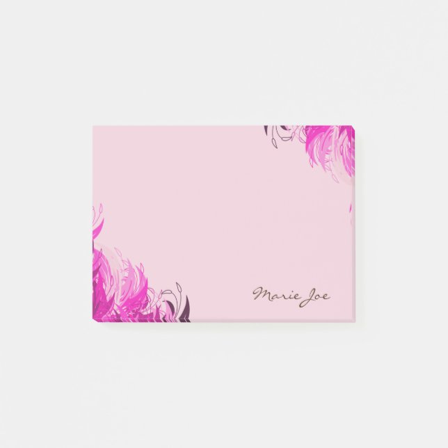 Pretty Floral Boarder Prints Personalised Post-it Notes (Front)