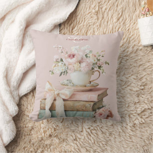 Pretty Floral Bookish Cushion