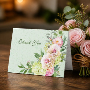 Pretty Floral Botanical Thank You Card