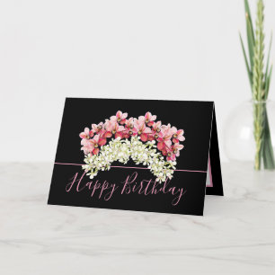 Pretty Floral Bouquet Orchid Crown Flower Birthday Card