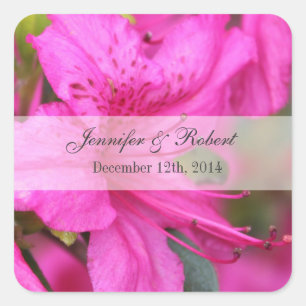 Pretty floral bride and groom wedding stickers