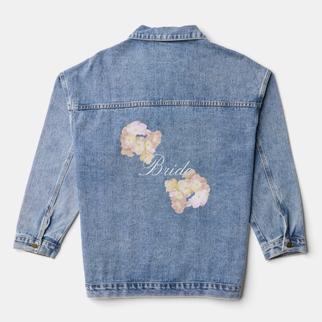 Pretty Floral Bride Denim Jacket (Back)