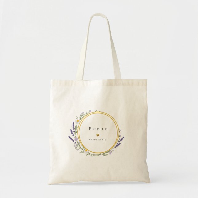 Pretty Floral Bridesmaid Tote Bag (Front)