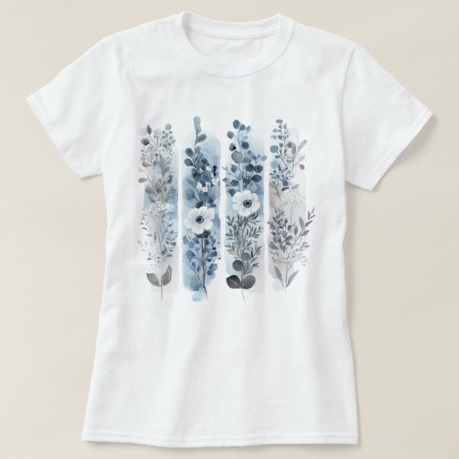 Pretty Floral Brushstroke  T-Shirt (Design Front)