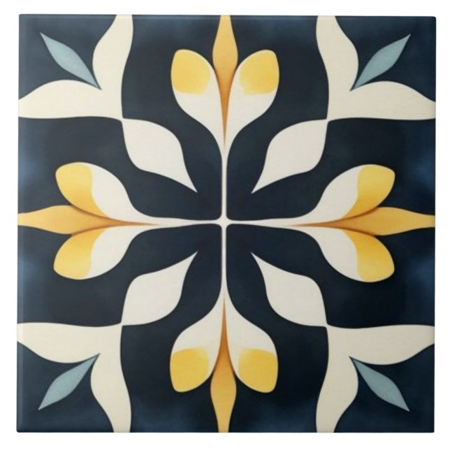 Pretty Floral Ceramic Tile (Front)