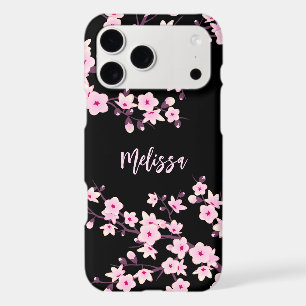Pretty Floral Cherry Blossoms Monogram