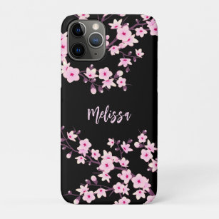 Pretty Floral Cherry Blossoms Monogram Case-Mate iPhone Case