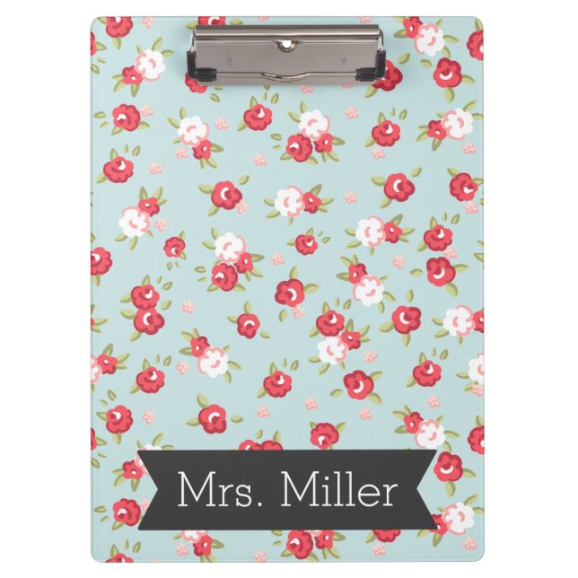 Pretty Floral Clipboard - Personalise (Front)