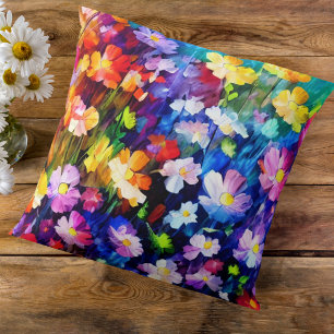 Pretty Floral Colour Explosion Design Cushion