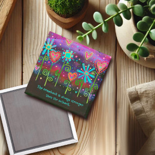 Pretty Floral Comeback Quote Inspirivity Magnet