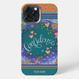 Pretty Floral Confidence Dots Inspirivity Name iPhone 13 Pro Max Case