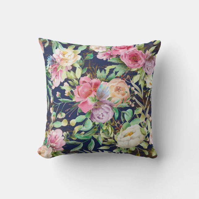 Pretty floral decorative eye-catching   cushion (Front)