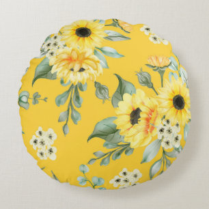 Pretty floral decorative eye-catching round cushion