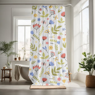 Pretty floral decorative eye-catching  shower curtain