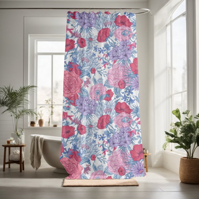 Pretty floral decorative eye-catching  shower curtain (Creator Uploaded)
