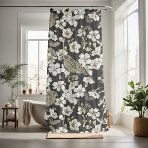 Pretty floral decorative eye-catching   shower curtain