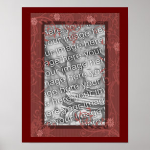Pretty Floral Design Frame Create Your Own Photo  Poster