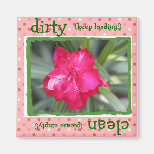 Pretty Floral Dishwasher Magnet, Pink & Green Magnet