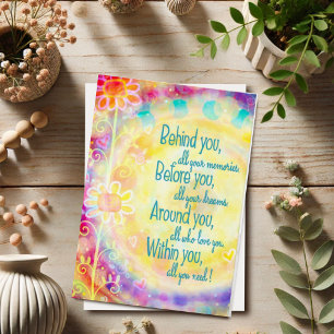 Pretty Floral Dreams Inspiring Graduation Quote  Card