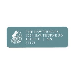 Pretty Floral Easter Bunny Return Address Label