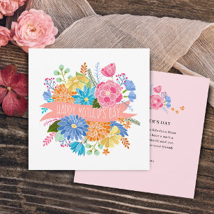 Pretty Floral Flower Bouquet Mother's Day Holiday Card