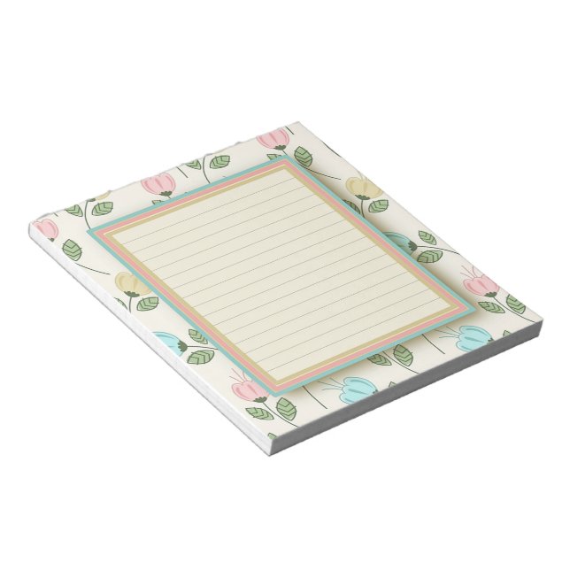 Pretty floral frame notepad (Angled)