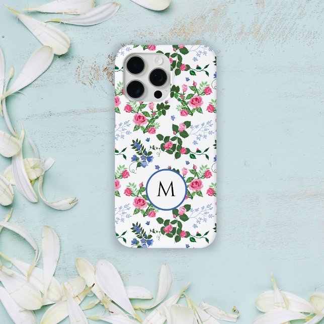 Pretty Floral Garden Monogram  iPhone Case (Creator Uploaded)
