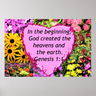 PRETTY FLORAL GENESIS 1:1 PHOTO DESIGN POSTER