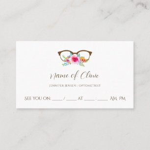 Pretty Floral Glasses Eye Exam Appointment