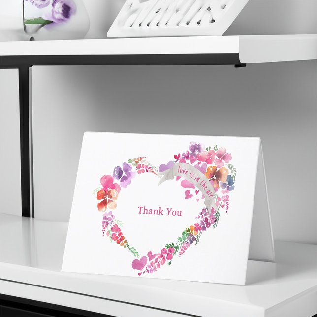 Pretty Floral Heart Thank You Card (Uber Pretty Floral Heart Thank You Card)