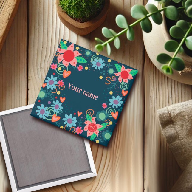 Pretty Floral  Hearts Customised Inspirivity Magnet (Creator Uploaded)