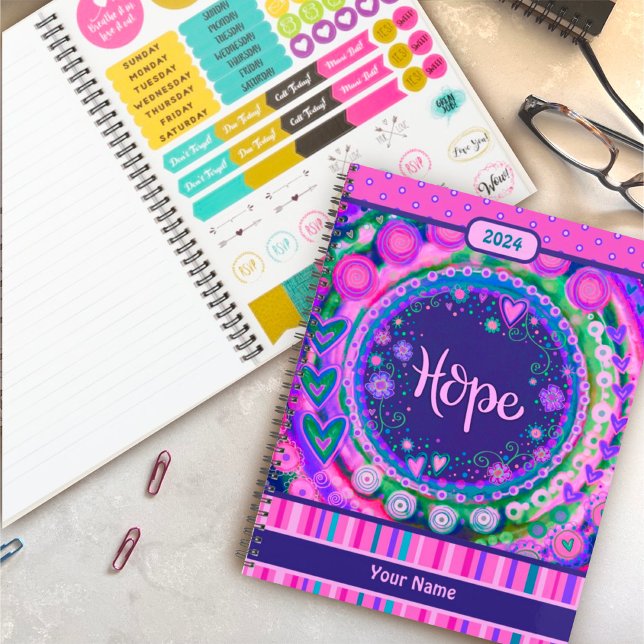 Pretty Floral Hope Cheerful Purple Inspirivity Planner (Creator Uploaded)