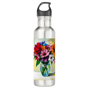 Pretty Floral Impasto Art 710 Ml Water Bottle