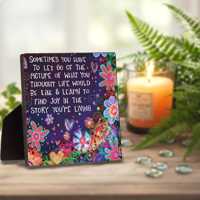 Pretty Floral Joy in your Story Quote Inspirivity Plaque (Creator Uploaded)