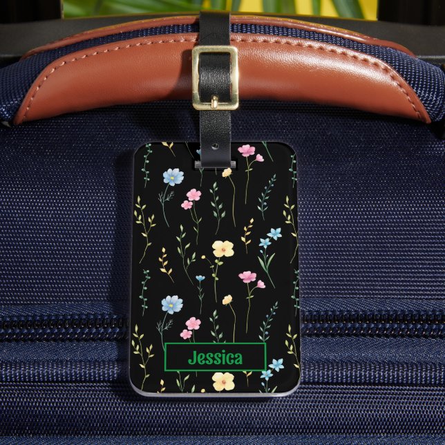 Pretty Floral  Luggage Tag (Front Insitu 2)