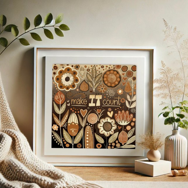 Pretty Floral Make it Count Quote Inspirivity Poster (Creator Uploaded)