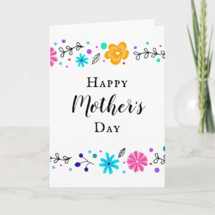 Pretty Floral Modern Mother's Mum's Day Card