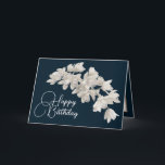 Pretty Floral Modern Orchid Flower Navy Birthday Card<br><div class="desc">Beautiful cluster of white orchids against a navy colour background. The flowers cover the front of this card which can be used as a thank you card,  a birthday card,  or any other card of your choice. Customise it with your text and/or pictures to make it one-of-a-kind!</div>