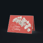 Pretty Floral Modern Orchid Flower Orange Birthday Card<br><div class="desc">Beautiful cluster of white orchids against an orange colour background. The flowers cover the front of this card which can be used as a thank you card,  a birthday card,  or any other card of your choice. Customise it with your text and/or pictures to make it one-of-a-kind!</div>