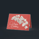 Pretty Floral Modern Orchid Flower Orange Birthday Card<br><div class="desc">Beautiful cluster of white orchids against an orange colour background. The flowers cover the front of this card which can be used as a thank you card,  a birthday card,  or any other card of your choice. Customise it with your text and/or pictures to make it one-of-a-kind!</div>