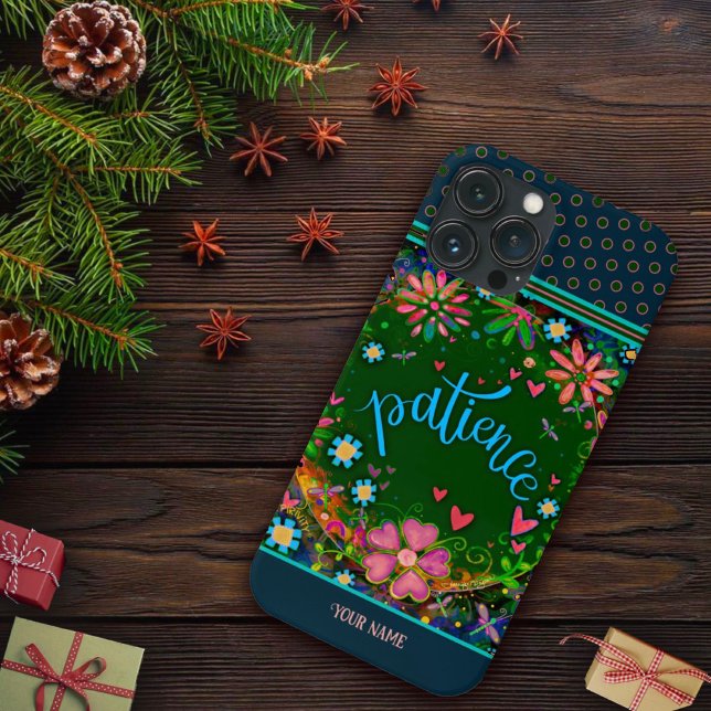 Pretty Floral Patience Inspirivity Name Case-Mate Case-Mate iPhone Case (Creator Uploaded)