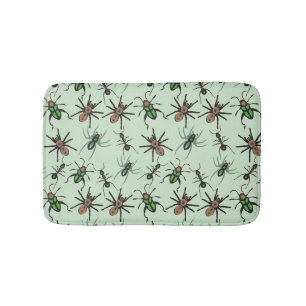 Pretty Floral Pattern Bath Mat
