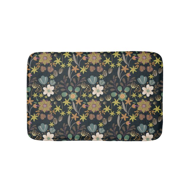 Pretty Floral Pattern Bath Mat (Front)