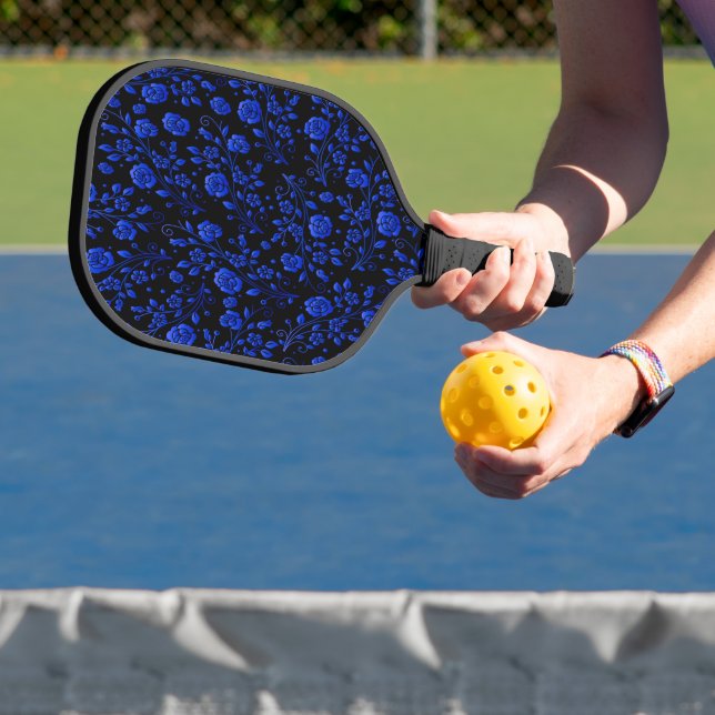 Pretty Floral Pattern Blue Wildflowers Pickleball Paddle (Insitu)
