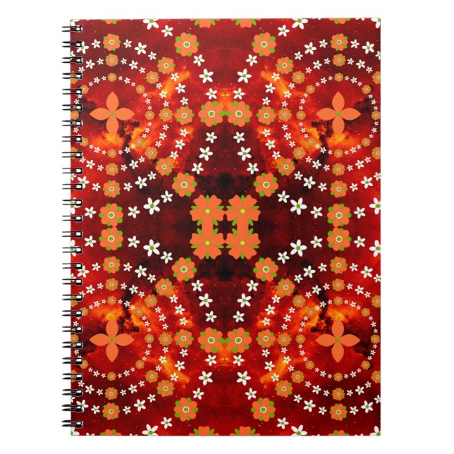 Pretty Floral Pattern Cute Garden Notebook (Front)